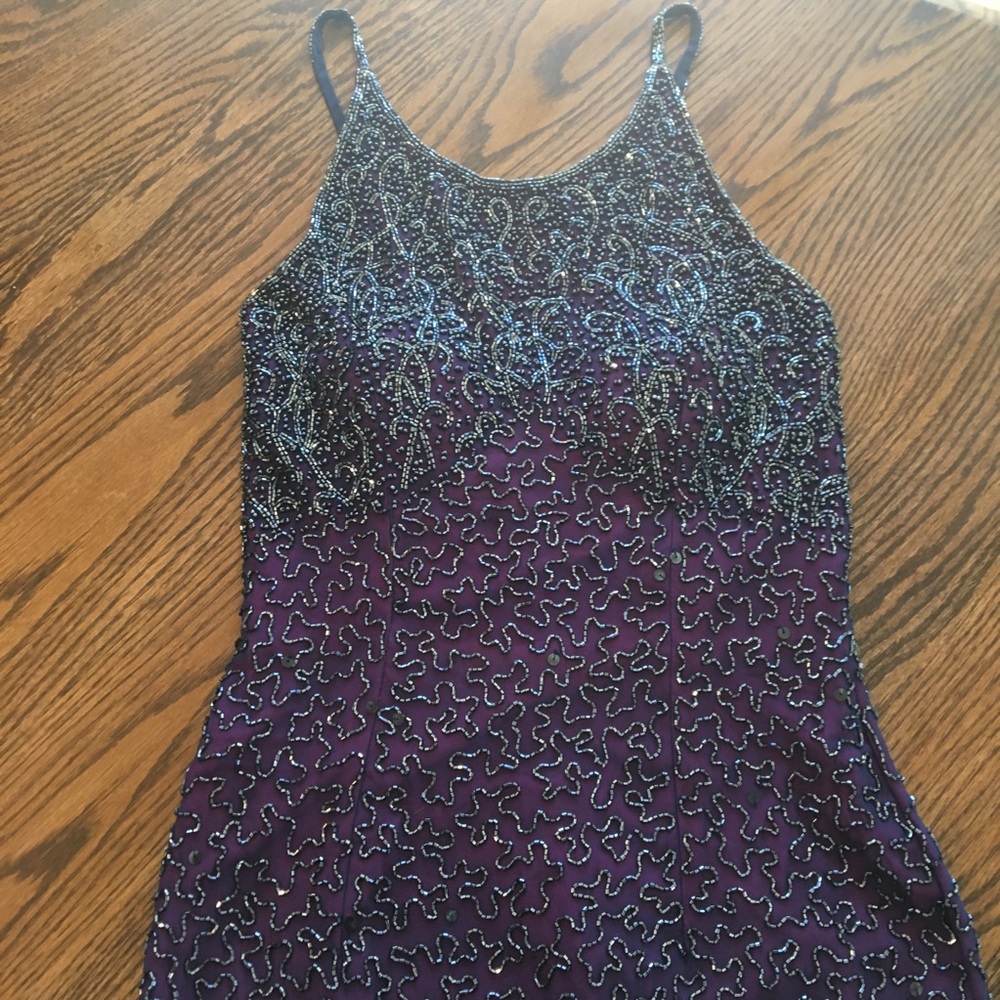 SAKS FIFTH AVENUE 100% Silk Beaded Formal Gown